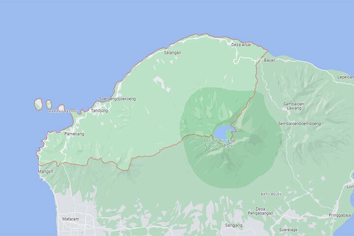 Map of North Lombok Regency, Indonesia