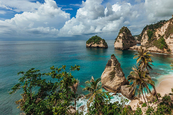 Diamond beach on the island of Nusa Penida