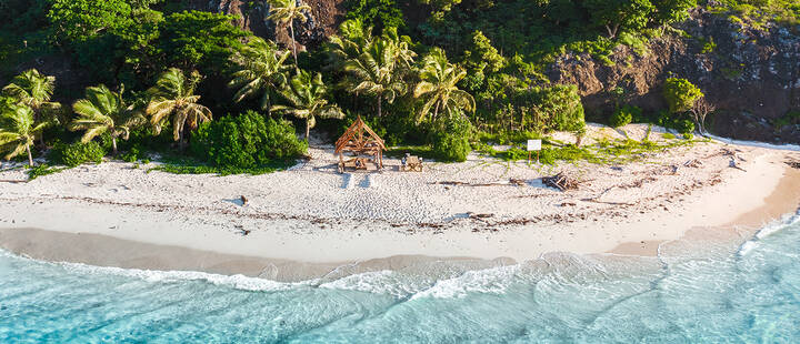 White sand beach in Fiji