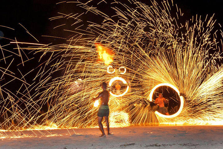 Fireshow on Robinson Crusoe Island, Fiji