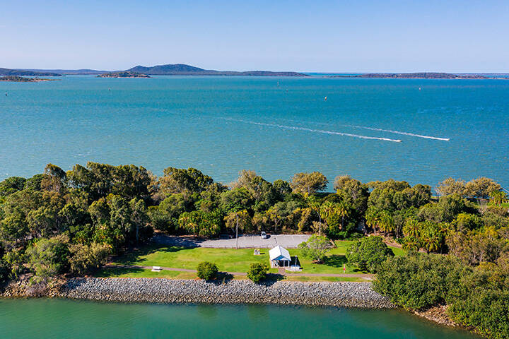 Spinnaker Park with islands in background, Gladstone, Queensland