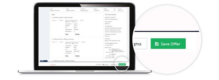 GSO interface screen showing option to save offer.