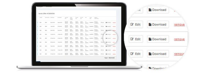 GSO interface screen showing options to download contracts.