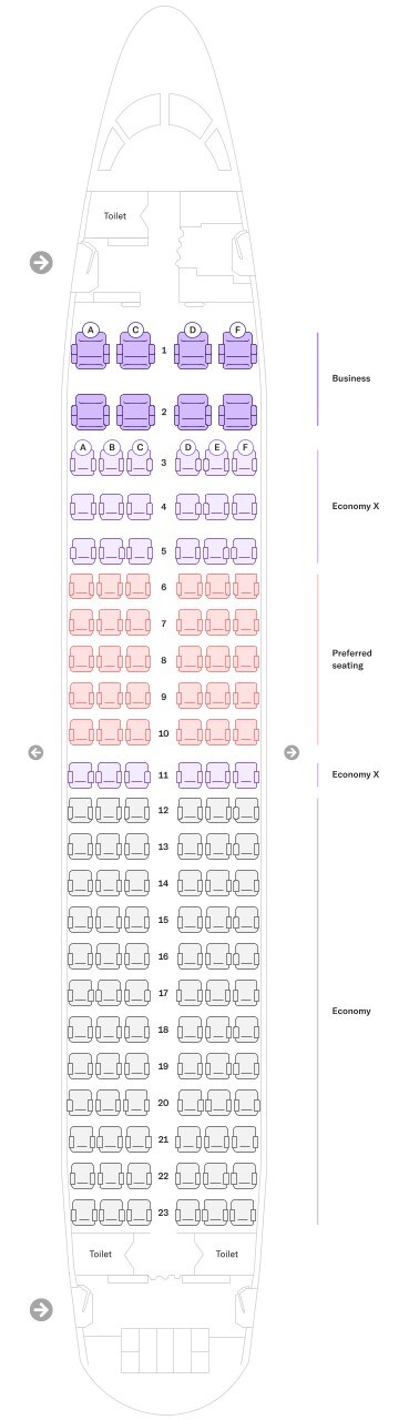 Boeing 737-700 seat map