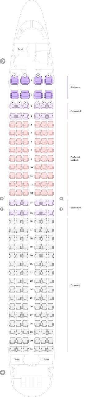 Seat map of Boeing 737-8