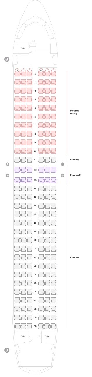 Airbus A320 seat map